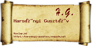 Harsányi Gusztáv névjegykártya